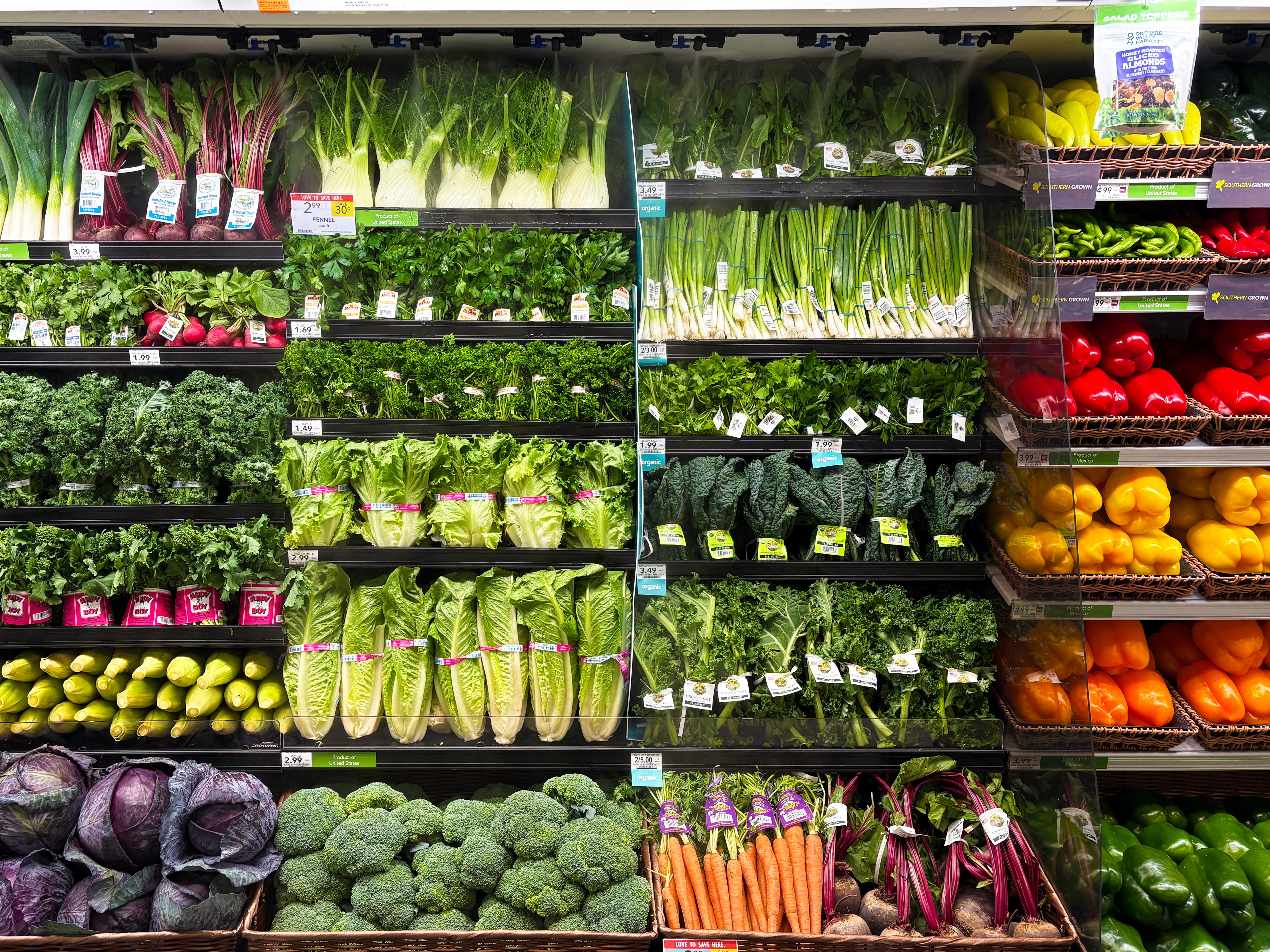 colorful produce display with Prodew's FogMist