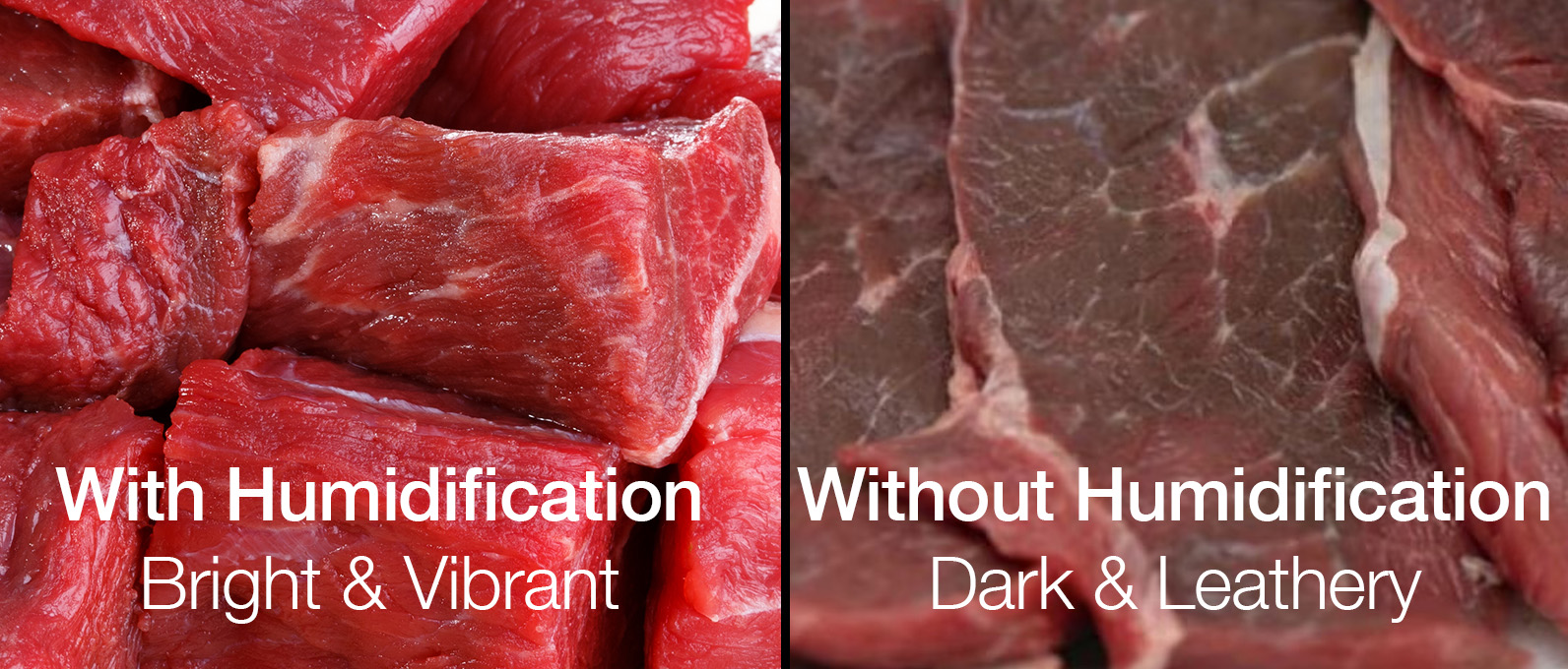 Humidification for fresh meat.